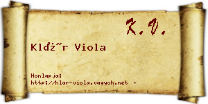 Klár Viola névjegykártya